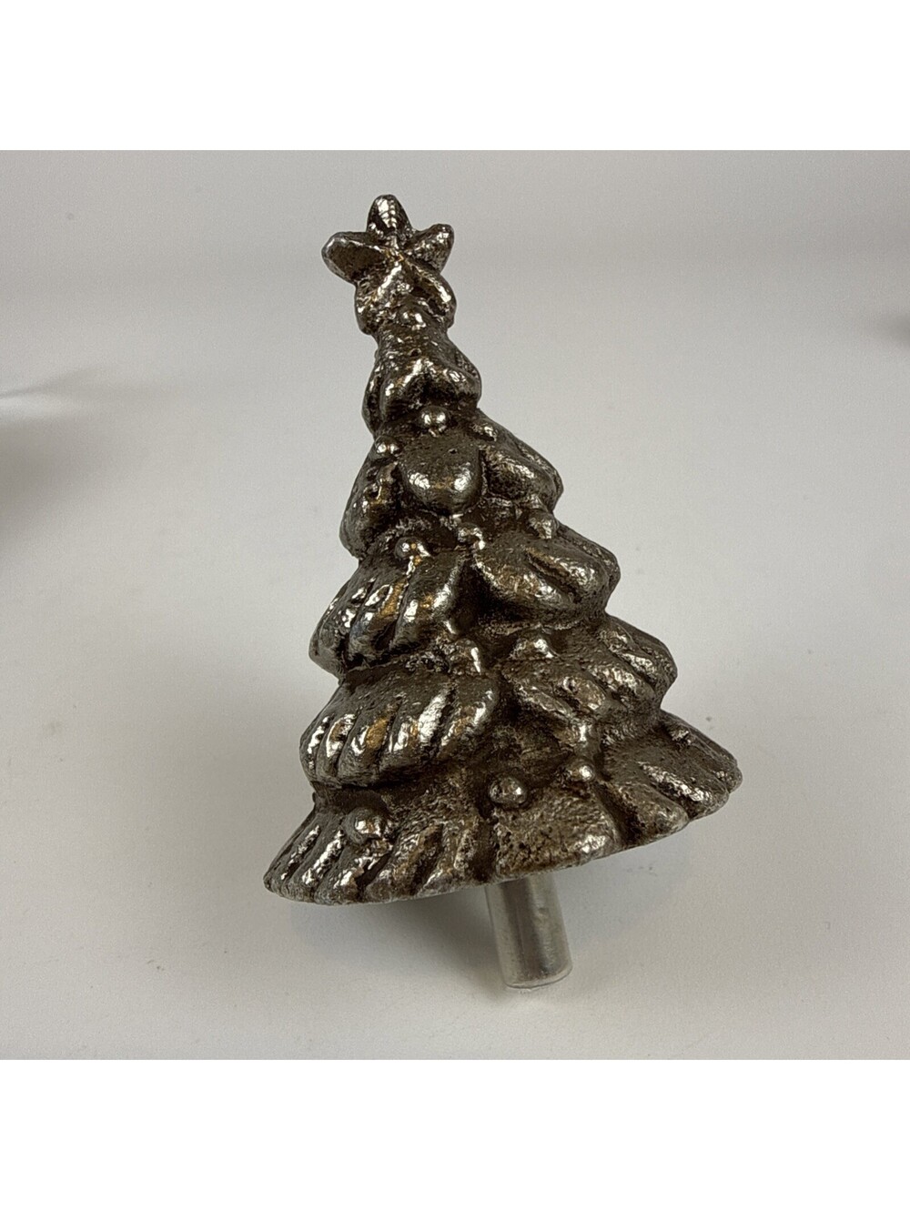 Demdaco Christmas Tree Artisan Token Silver Metal Platter Charcuterie Board Peg